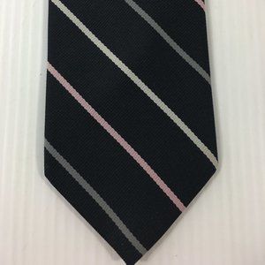 Chadwick Mens Tie 3 in W x L 54 Polyester Black Gray Pink Silver
